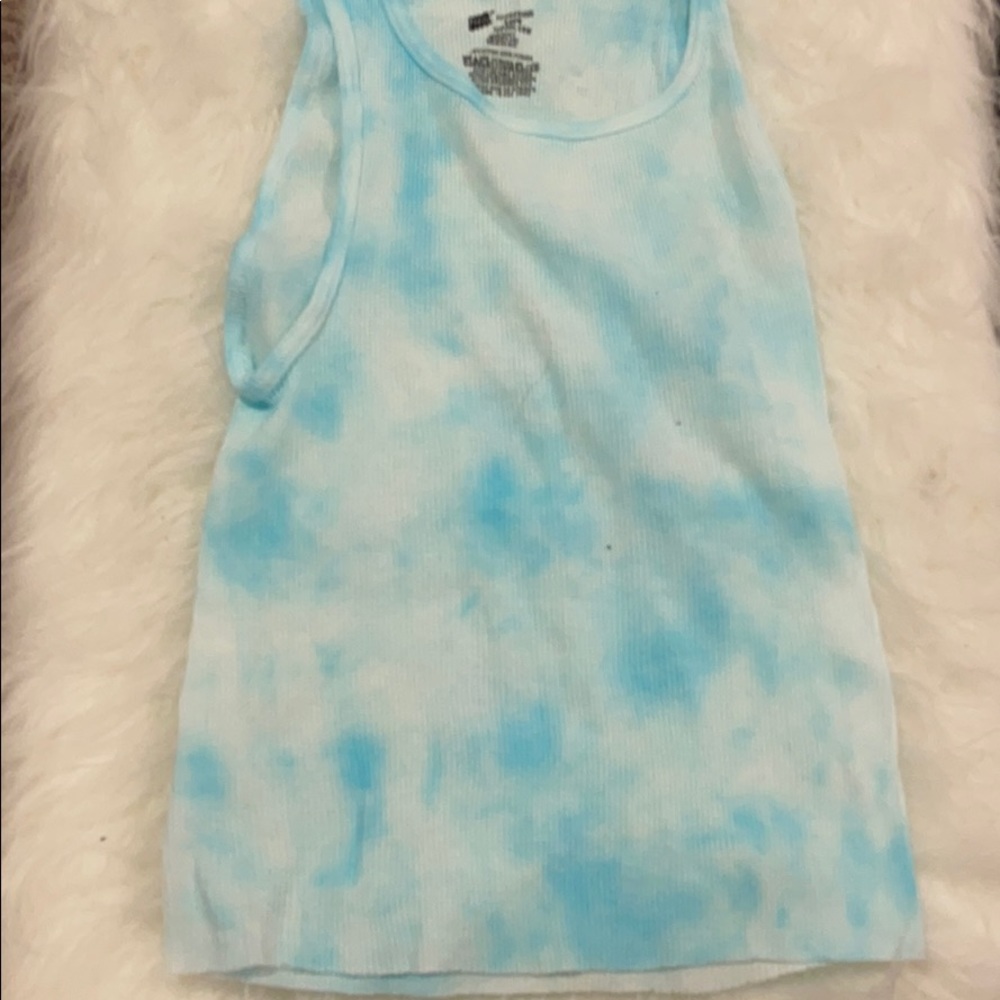 blue tie dye tank top
